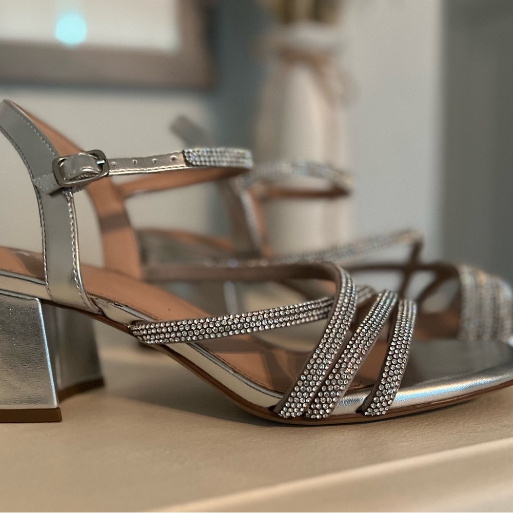 Xappeal Silver Block Heel Sandals